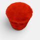 Pouf vintage coffre Space Age en fourrure rouge – 1970