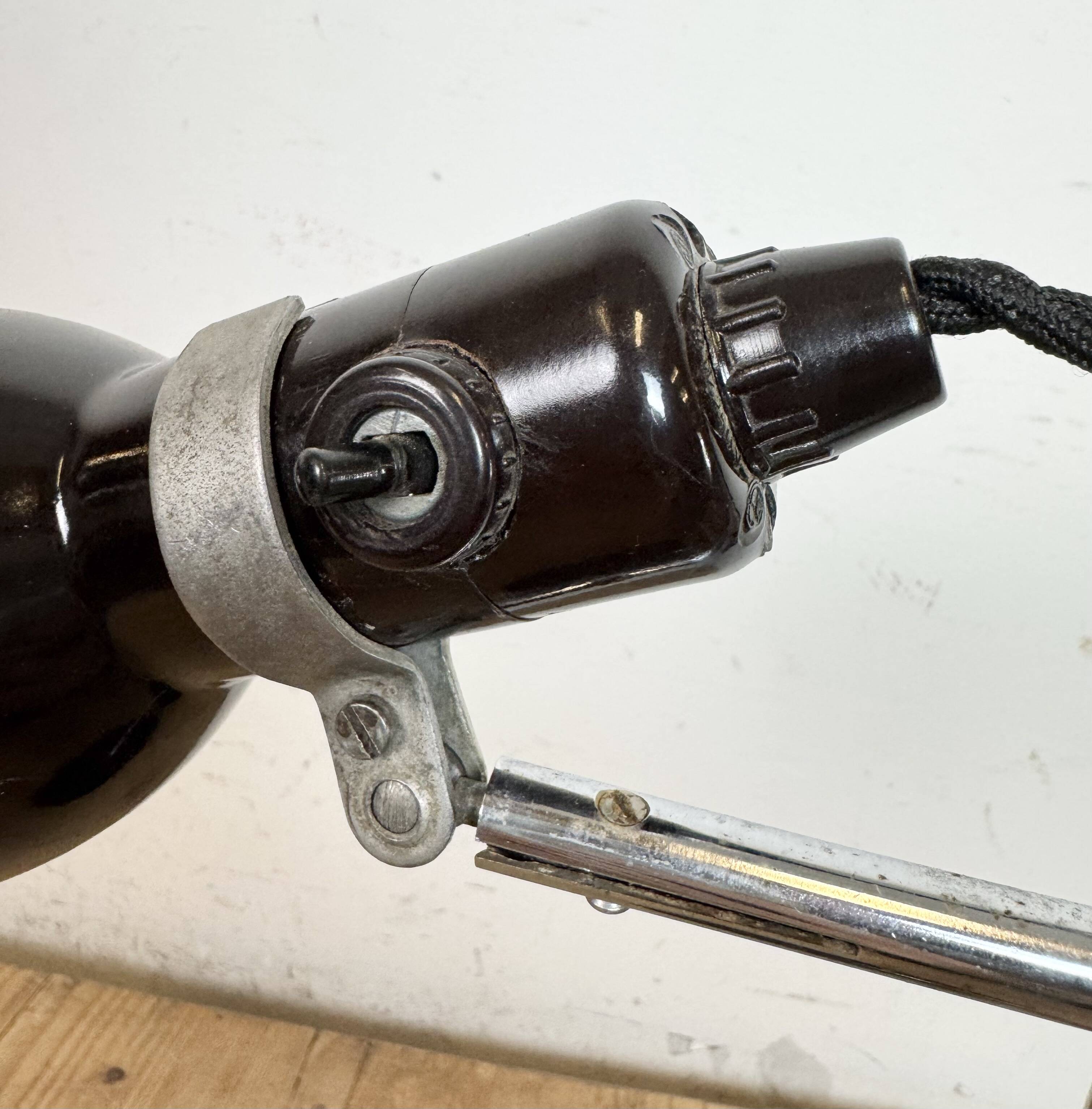 Vintage Black Bakelite Table Lamp , 1970s