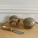 Vintage stoneware salt and pepper shaker