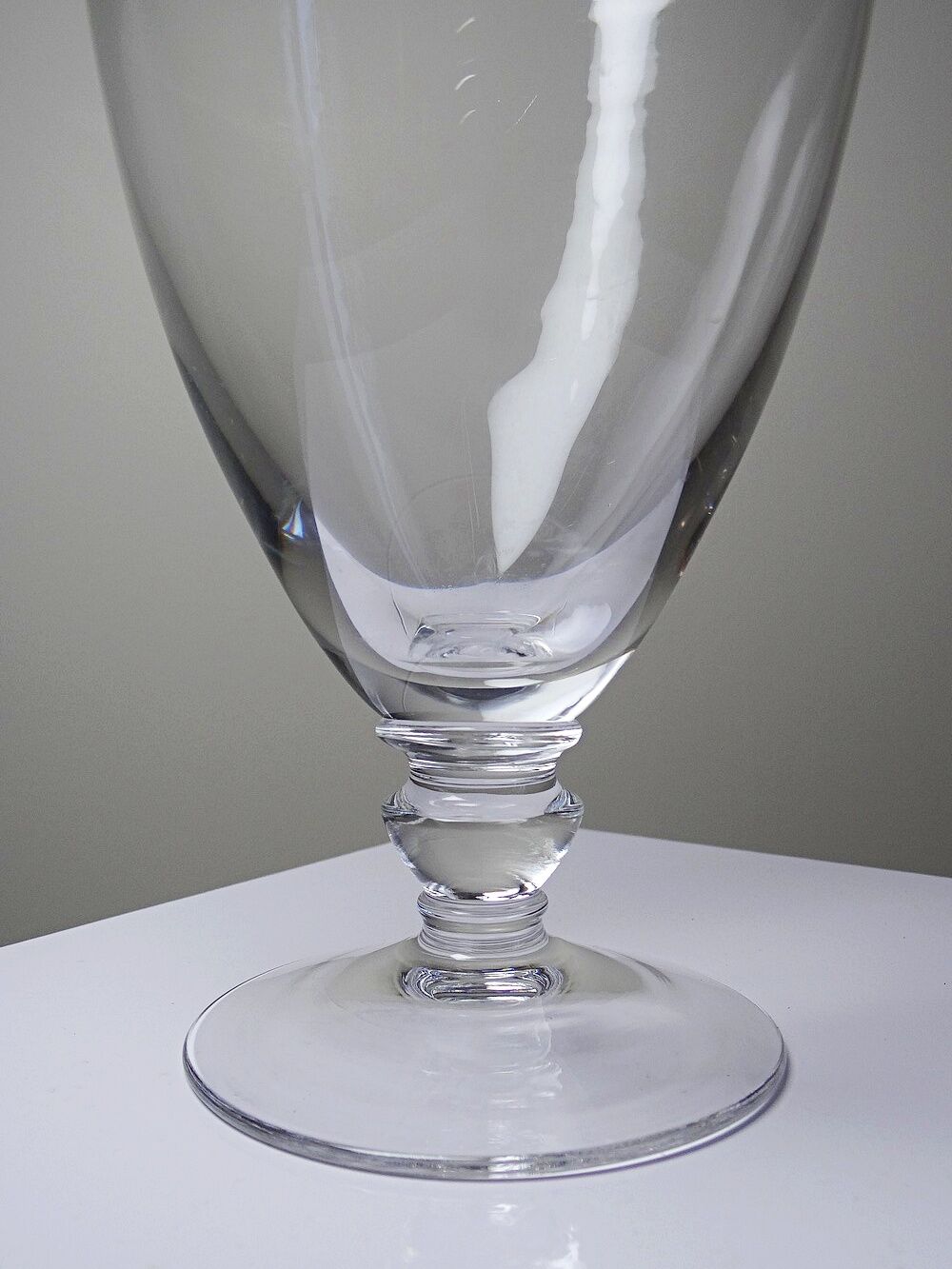 Large vintage baluster decanter in blown crystal, 1960s.