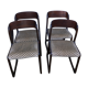 Series of 4 chairs Baumann sled in rosewood