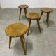 Set table and 4 wooden stools bistrot design of the 50