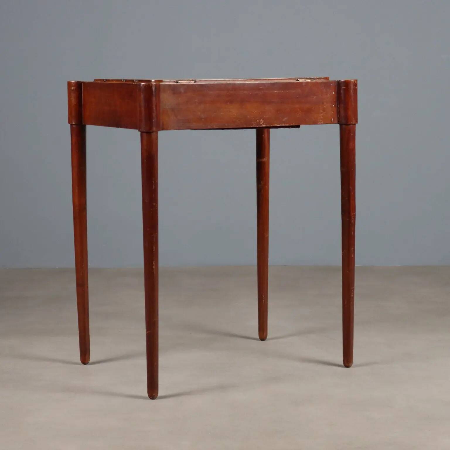 Table basse ancienne en acajou avec marqueterie, Italie, XIXe siècle