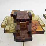 Set of wall lamps glass amber Holm Sorensen Denmark