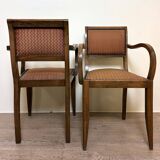 Pair of bridge armchairs art deco period in walnut circa 1940