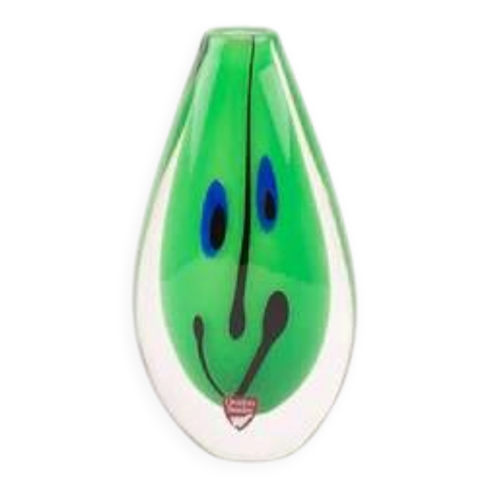 Green crystal drop vase Orrefors by Anne Nilsson