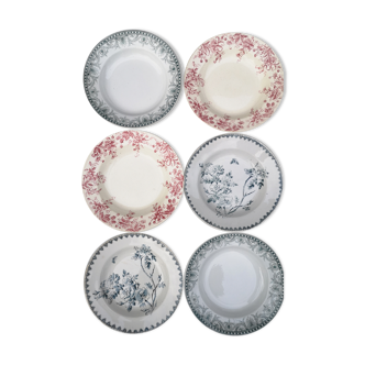 Set of 6 old hollow plates