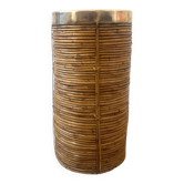 Basket - umbrella stand - plant pot cover in rattan and brass