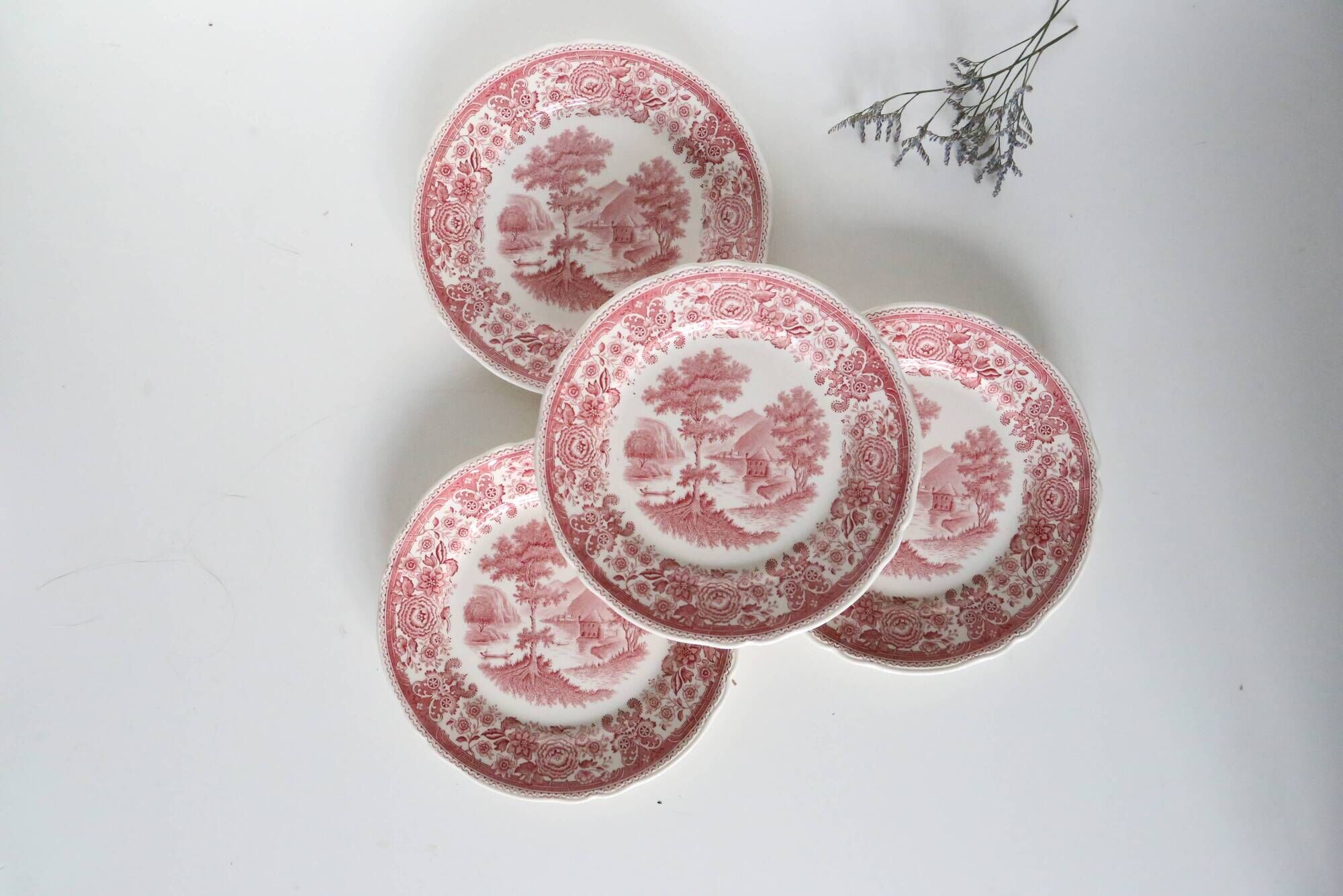 Set of 4 Burgenland dessert plates, pink, Villeroy and Boch