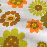Rectangular woven cotton tablecloth with vintage floral patterns