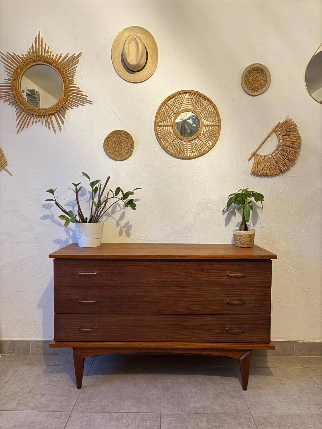 Long vintage teak sideboard