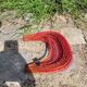 Vintage red folding basket, 70s - rattan and mesh.