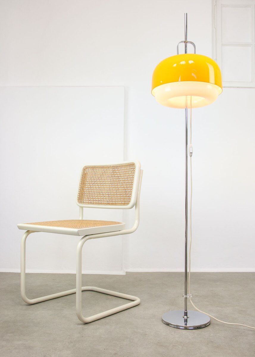 Space Age Yellow Medusa Floor Lamp by Luigi Massoni for Guzzini, 1970s