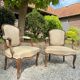 Paire de fauteuil en bois naturel de style louis xv xix eme siècle