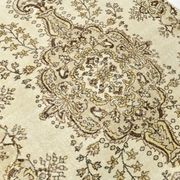 Tapis turc vintage vert clair et crème, 162 x 259 cm