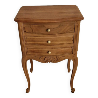Louis XV style wooden bedside chest of drawers
