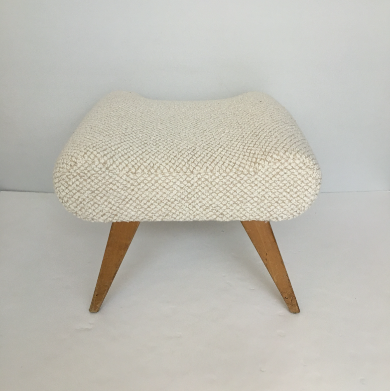 Vintage pouf white bouclette