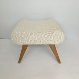 Vintage pouf white bouclette