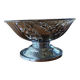 Art Deco bowl in moulded glass and chrome metal