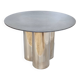 Postmodern Steel Dining Table with a Round Green Marble Top, Italy