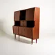 Danish Teak Highboard with Bar Cabinet