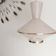 UFO suspension, vintage glass ceiling light, pink and gold