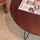 Round coffee table with mahogany wood top