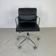 Eames Vitra for Herman Miller black leather Soft Pad Group chair
