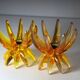 Friedel Lotus Lucite candle holders Germany 1960 x3