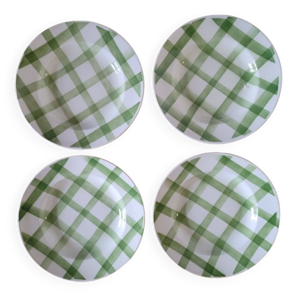 La Redoute x Selency set of 4 semi-deep green plates