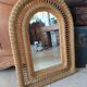 Old vintage rattan mirror