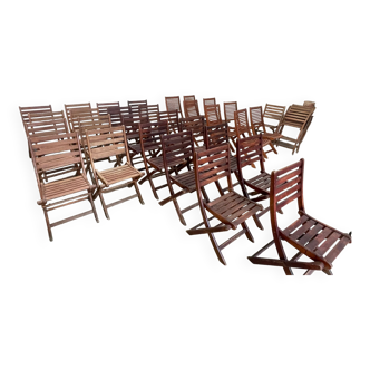 Lot de chaises pliantes en teck