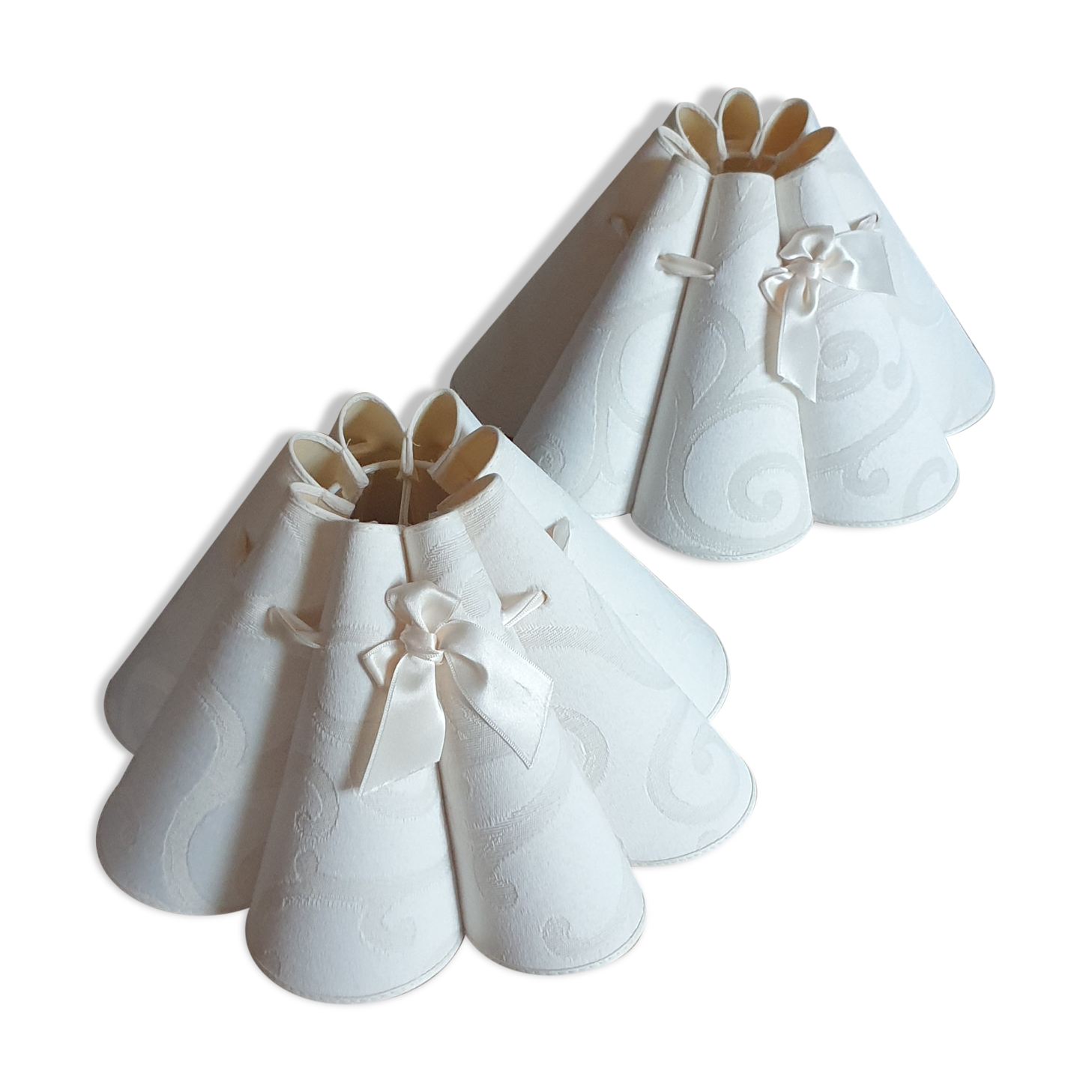 Two romantic ivory lampshades