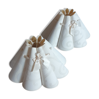 Two romantic ivory lampshades