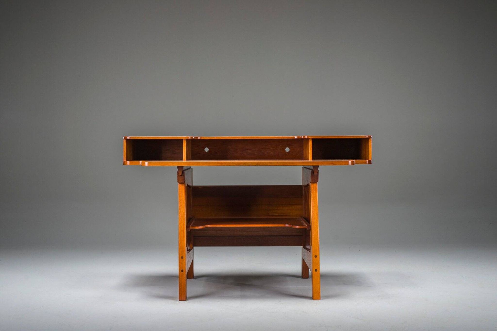 Mid-century modern teak desk, 1980s