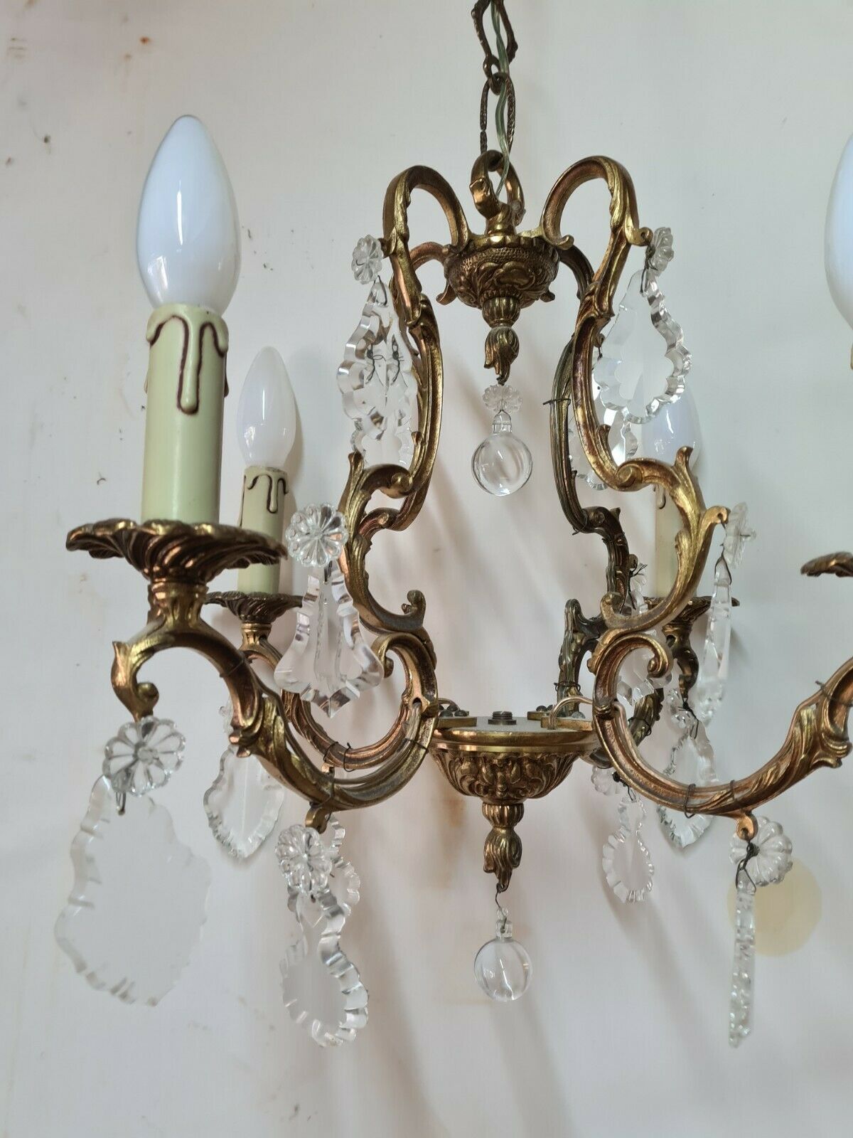Bronze chandelier and stamps Louis XV