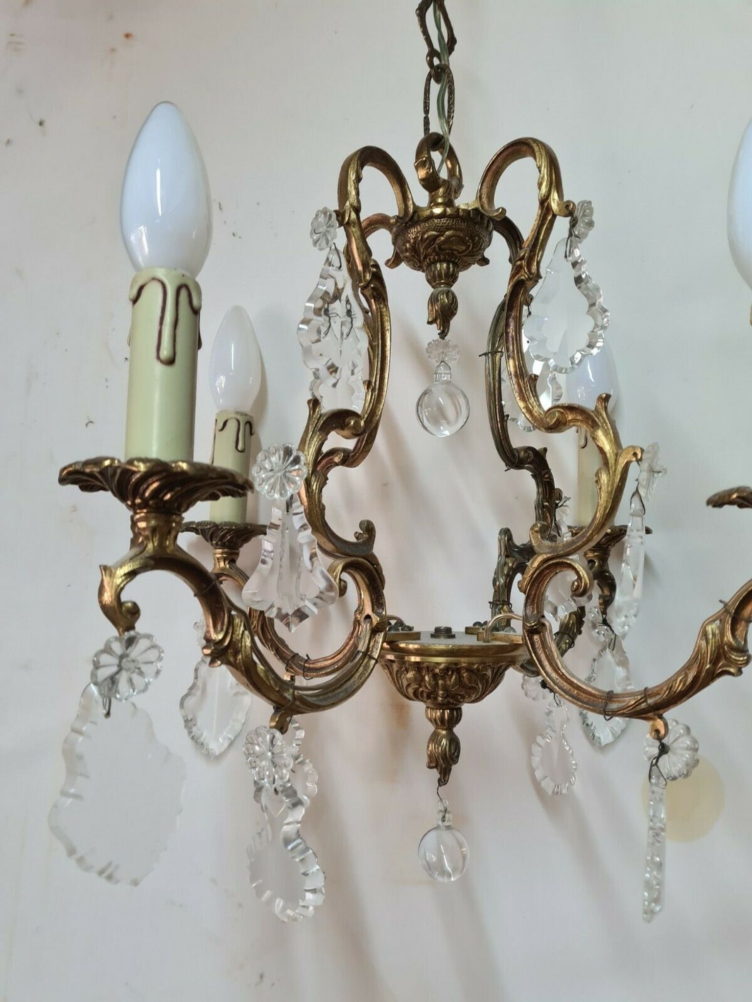 Bronze chandelier and stamps Louis XV