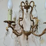 Lustre en bronze et pampilles style Louis XV