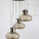 Vintage italian smoked glass chandelier, 1970s