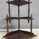Corner wall display with 3 mahogany shelves