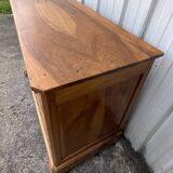 Low sideboard in solid walnut, late 19th century Louis Philippe.