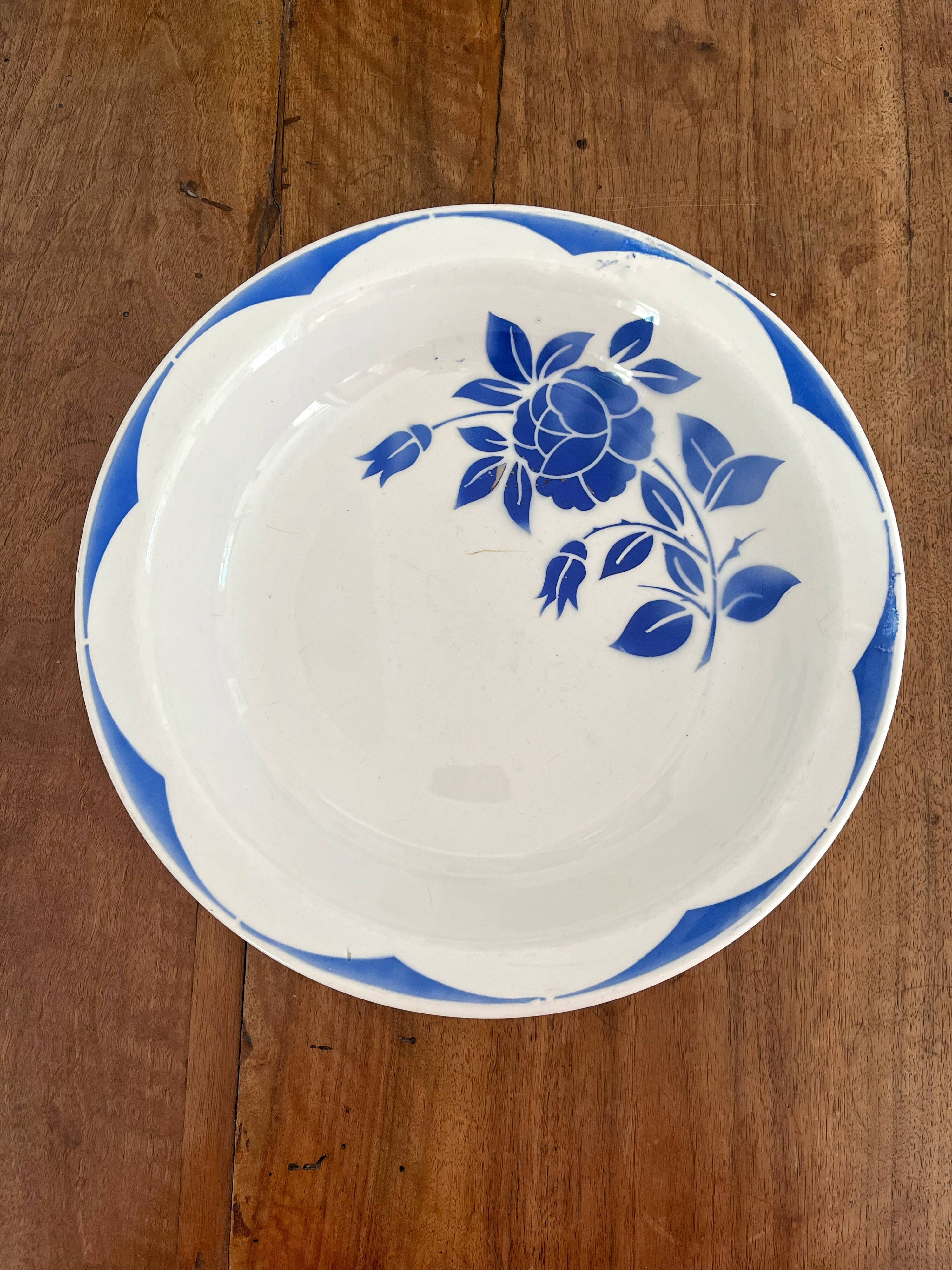 Corsica floral decoration hollow dish, Digoin Sarreguemines
