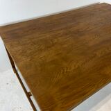 Two-sided oak work table, with 4 drawers