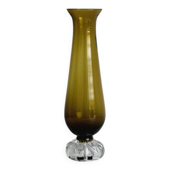 Yellow amber glass soliflore vase
