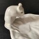 Mouse figurine plate in white enameled ceramic, signed