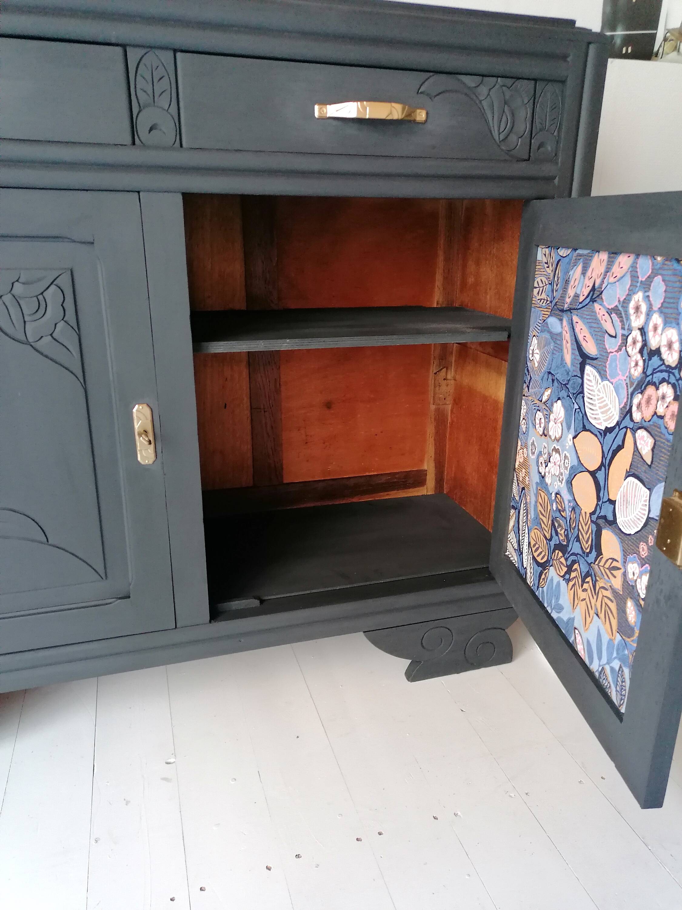 Sideboard painted in anthracite gray