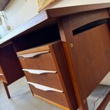 Freestanding teak desk, Denmark 60s/70s, vintage, mid-c mode