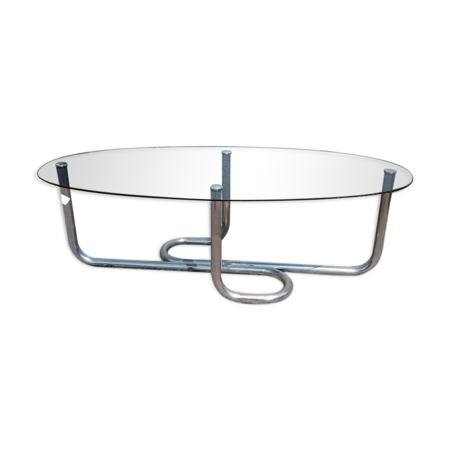 Metal and glass coffee table