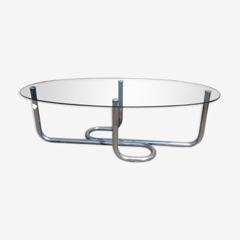 Metal and glass coffee table