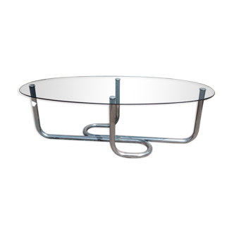 Metal and glass coffee table